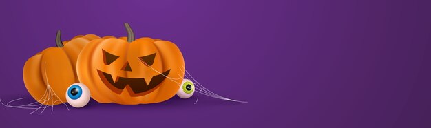 Lindo banner de calabaza de halloween