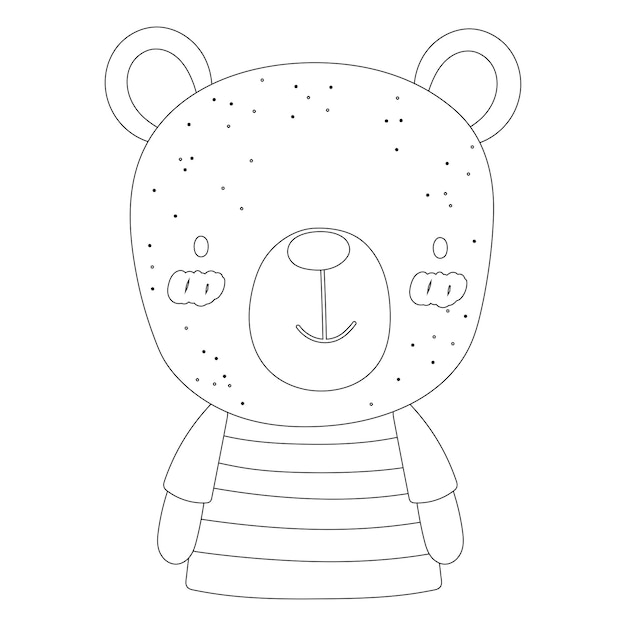 Lindo bebé animales dibujos animados para colorear páginas para niños vector imprimible