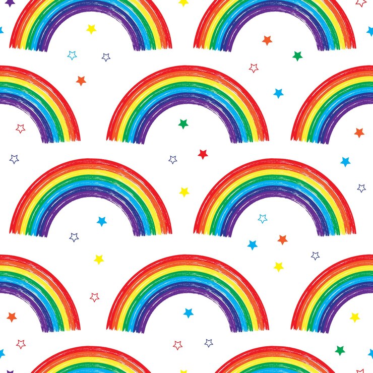 Vector lindo bebé arco iris de patrones sin fisuras