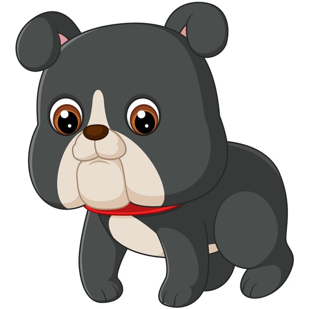 El lindo bebé bulldog camina torpemente