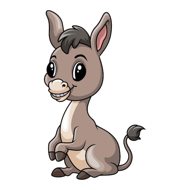 Lindo bebé burro dibujos animados una sesión