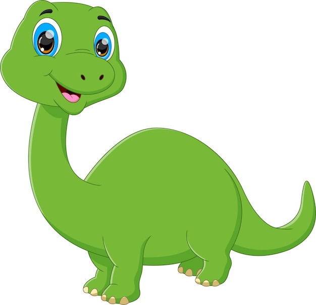 Vector lindo bebé dinosaurio posando