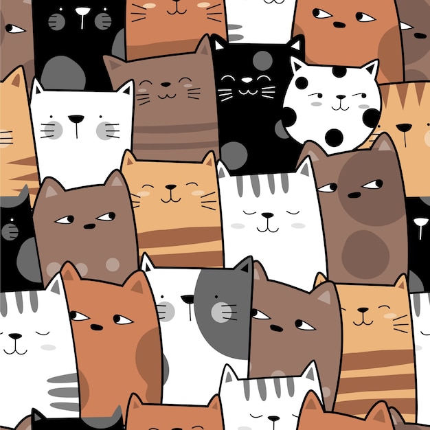 Lindo bebé gato de patrones sin fisuras