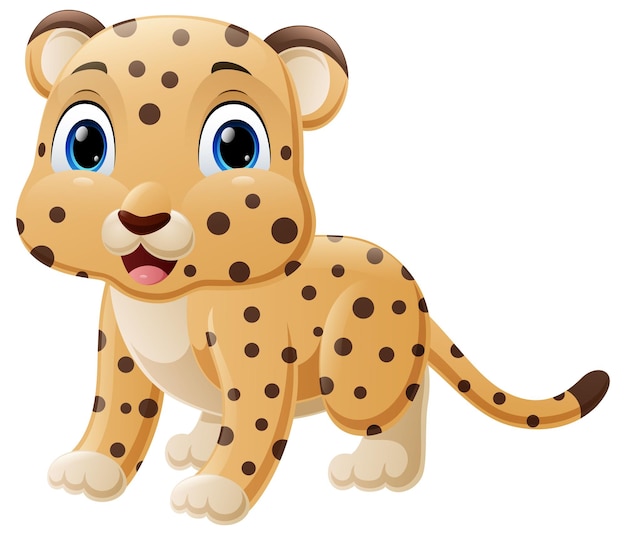 Lindo bebé guepardo dibujos animados posando