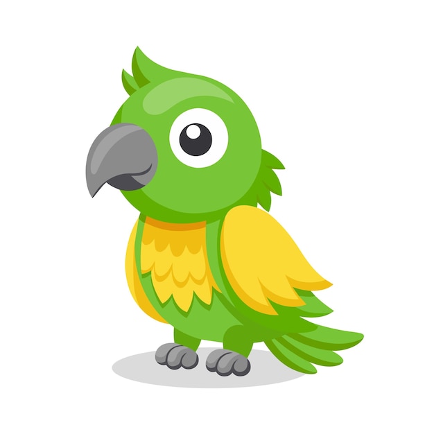 El lindo bebé loro aislado sobre un fondo blanco el lindo pájaro arara de dibujos animados la impresión de la ilustración