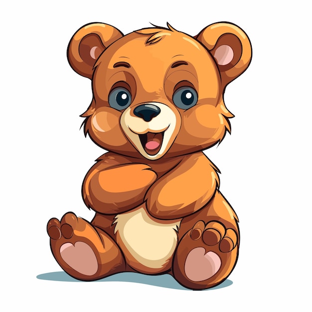 Vector lindo bebé oso de dibujos animados animal ilustración de oso de peluche vector