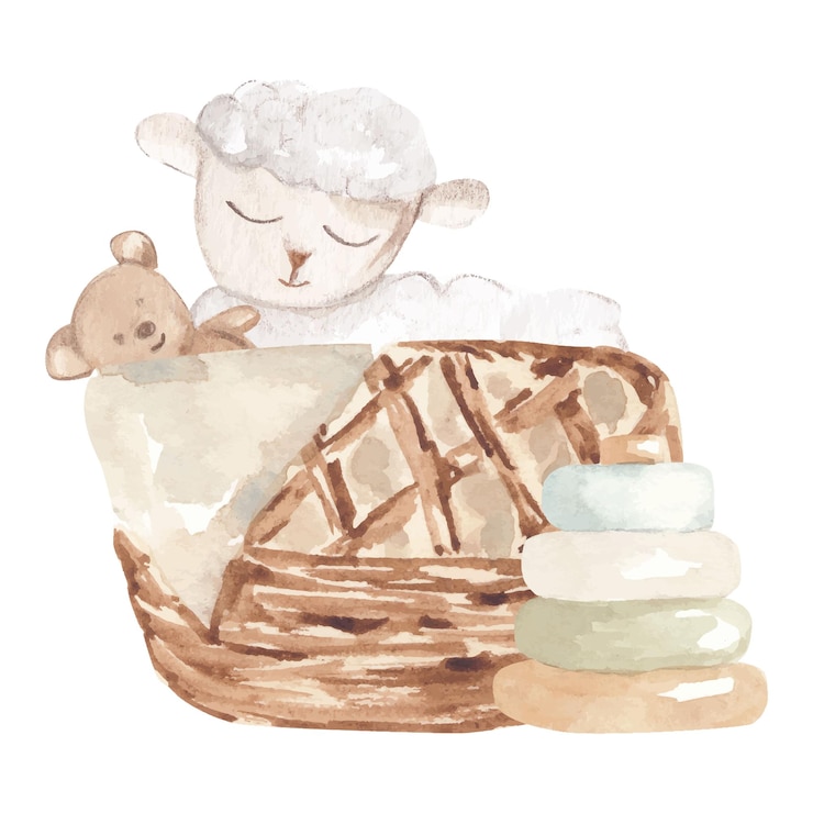 lindo bebé oveja ilustración