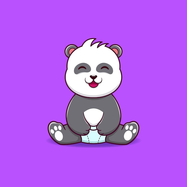 El lindo bebé panda está sentado.