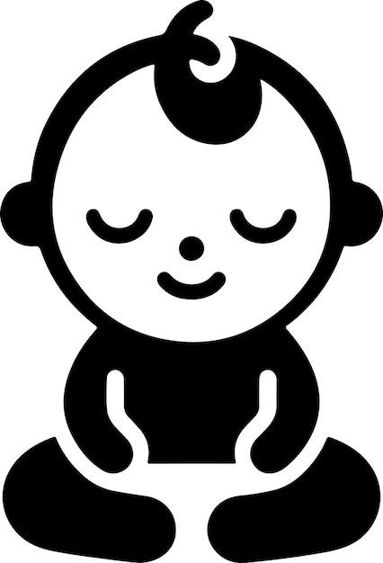 Lindo bebé sonriente que se arrastra icono silueta de color negro 14