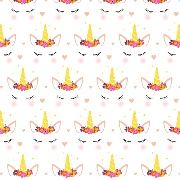 Lindo bebé unicornio cara patrón
