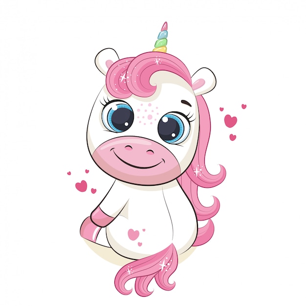 Vector lindo bebé unicornio ilustración.