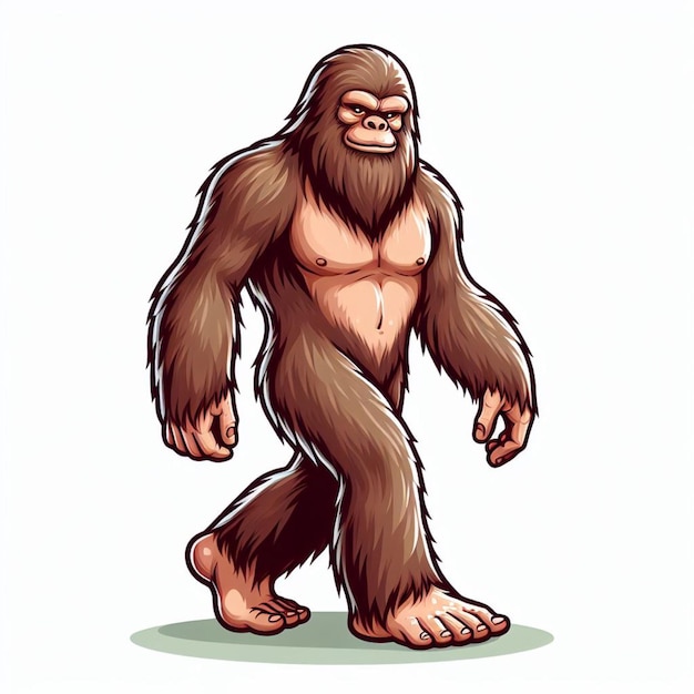 El lindo Bigfoot Vector Ilustración de dibujos animados