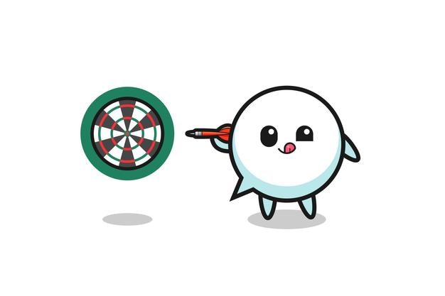 Lindo bocadillo de diálogo está jugando dardo