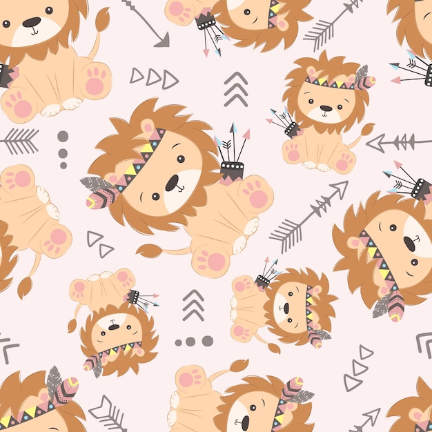 Lindo boho animales de patrones sin fisuras