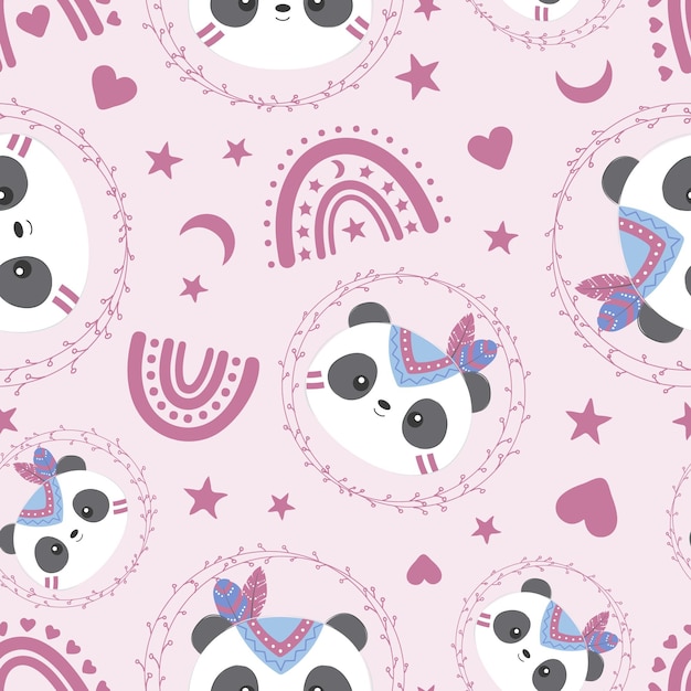 Lindo boho animales de patrones sin fisuras
