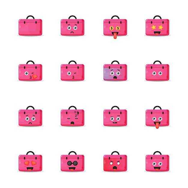 Lindo bolso de trabajo con set de emoticonos