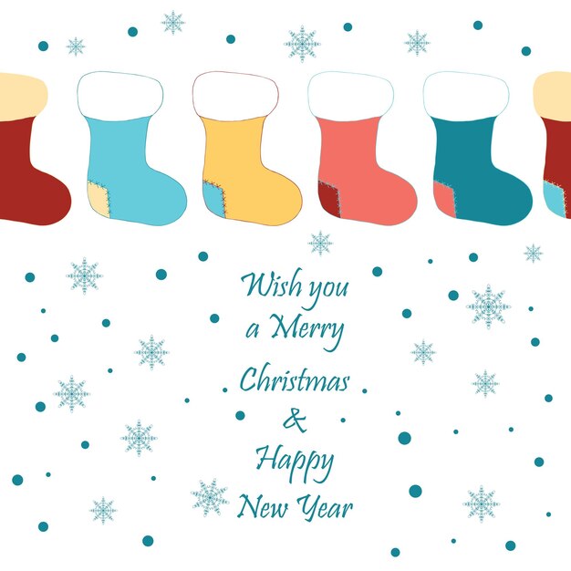 Lindo borde navideño vintage con calcetines Santa39s