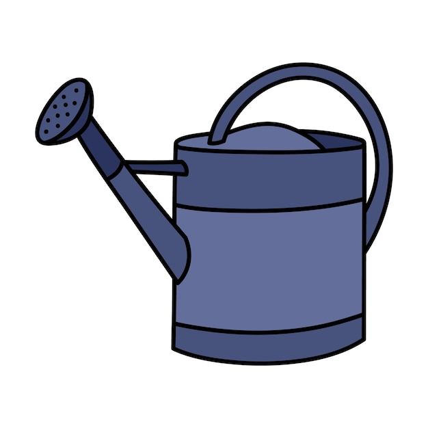 Lindo bote de riego de época dibujado a mano con una ilustración vectorial detallada