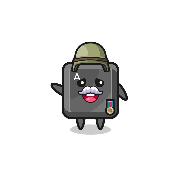 Vector lindo botón de teclado como caricatura veterana