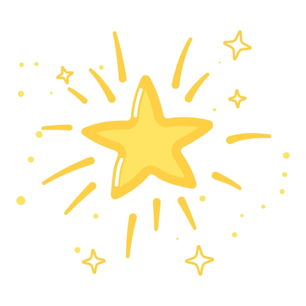 Lindo brillo pequeña estrella que brilla brillante mejor ganador en el cielo