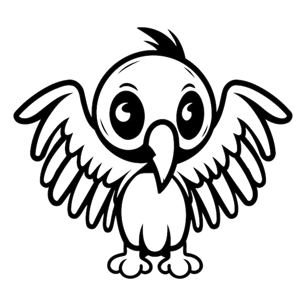 Lindo búho de dibujos animados aislado en un fondo blanco Ilustración vectorial