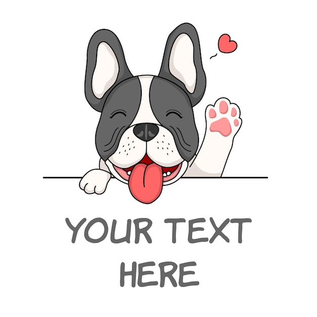 Lindo bulldog francés con amor