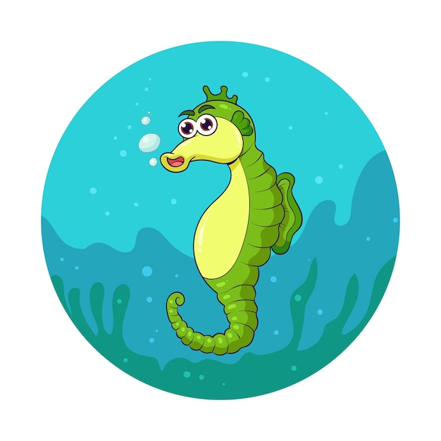 lindo caballito de mar ilustración vectorial 1