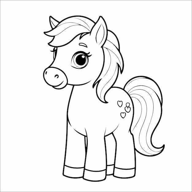 Vector lindo caballo para colorear para niños