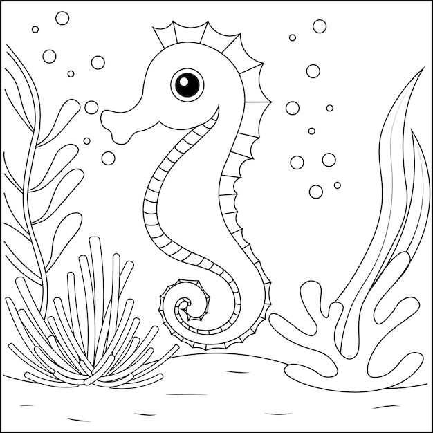El lindo caballo de mar en un jardín submarino