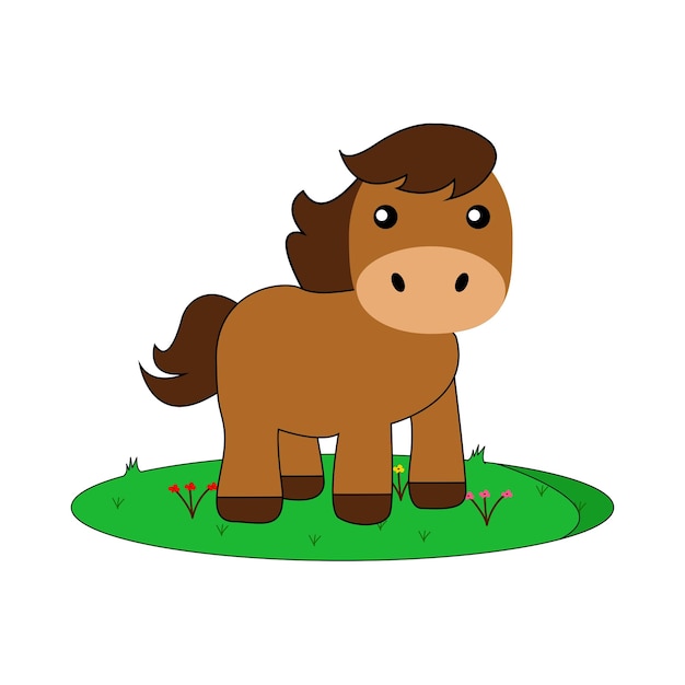 lindo, caballo, vector, ilustración