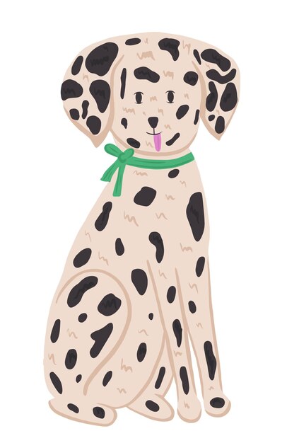 Vector lindo cachorro dálmata en estilo de dibujos animados