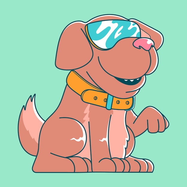 Lindo cachorro con gafas en pop art