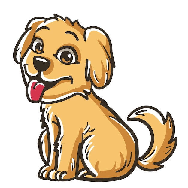 Lindo cachorro golden retriever perro ilustración vectorial