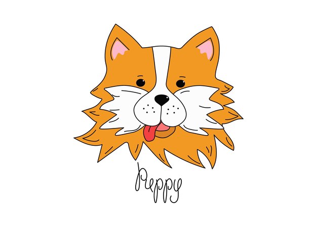 Un lindo cachorro gracioso juega Un perro corgi de dibujos animados Una mascota alegre Ilustración vectorial en un fondo aislado