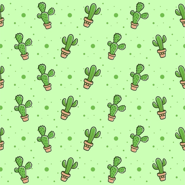 Lindo cactus sin fisuras vector patrón de fondo, vector cactus de patrones sin fisuras