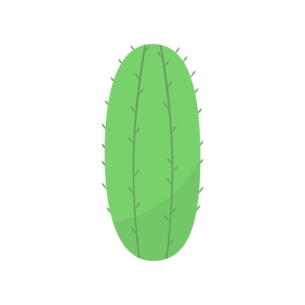 Lindo cactus o ilustración de dibujos animados de vector suculento en estilo plano