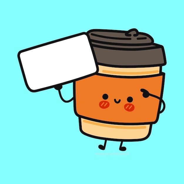 Lindo café divertido con cartel