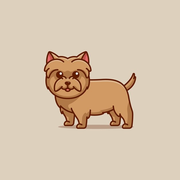 Lindo, cairn, terrier, simple, caricatura, vector, ilustración, perro, razas, naturaleza, concepto, icono, aislado