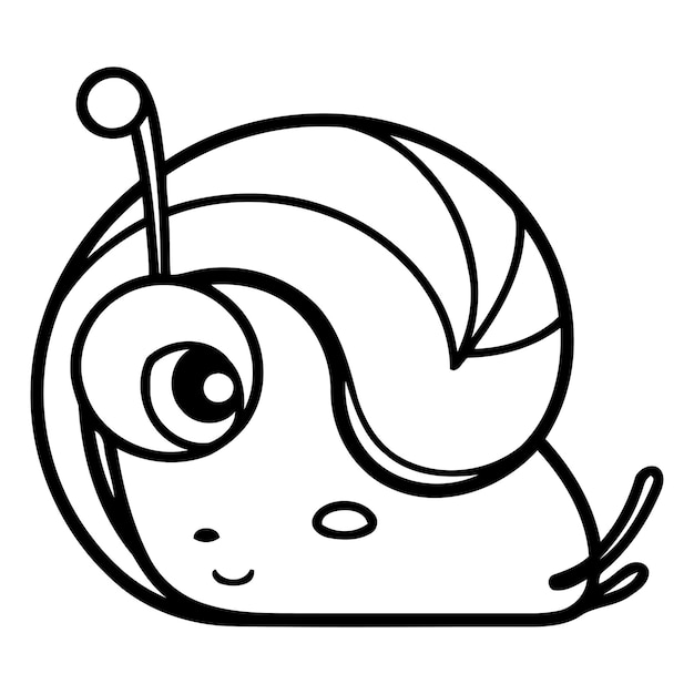 Lindo caracol de dibujos animados Ilustración vectorial aislada en un fondo blanco