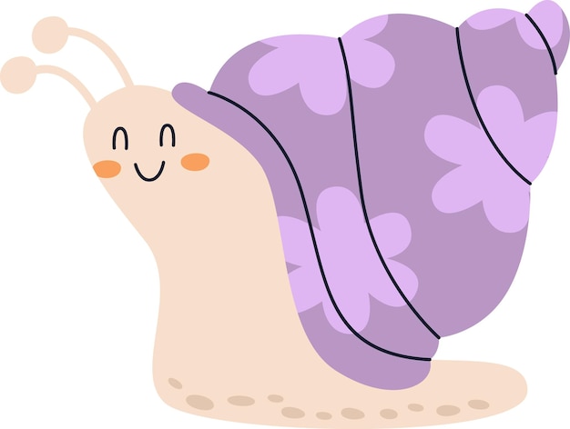 Vector el lindo caracol de dibujos animados