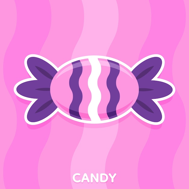 Lindo caramelo de color rosa y púrpura ilustración vectorial