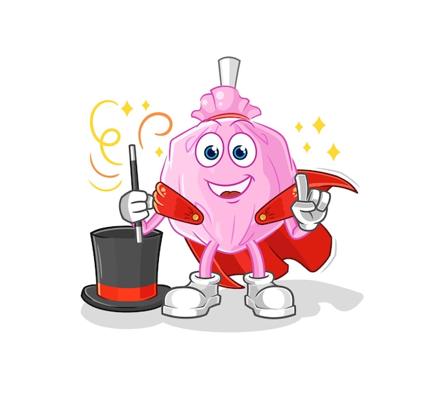 Lindo caramelo mago ilustración vector de caracteres