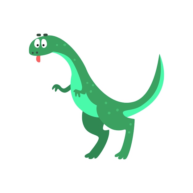 Lindo, caricatura, brachiosaurus, dinosaurio, prehistórico, dino, carácter, vector, ilustración, aislado, en, un, fondo blanco