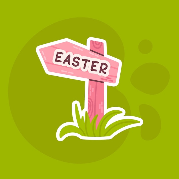Un lindo cartel de Pascua sobre un fondo verde