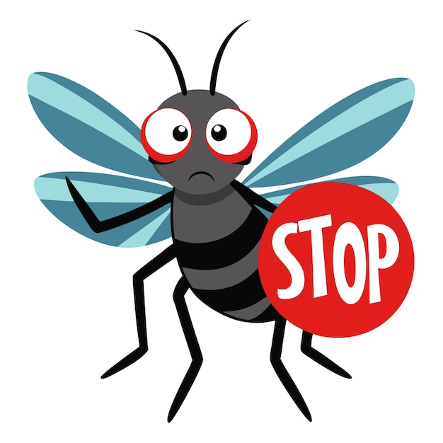 El lindo cartón de mosquitos de la señal de parada
