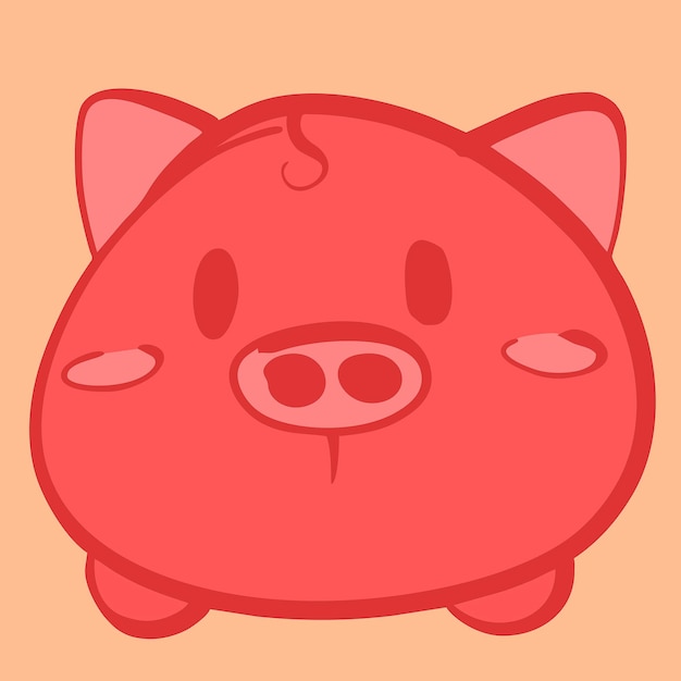 el lindo cerdo ilustración adhesivo vectorial icono mascota