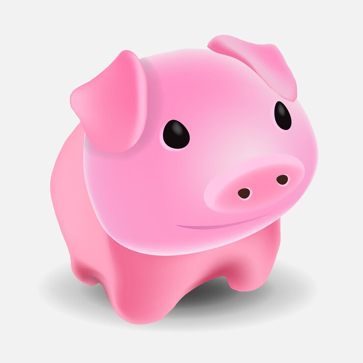 Vector lindo cerdo rosa. juguete para el baño. personaje con emociones de un lindo minipig rosa. ilustración vectorial