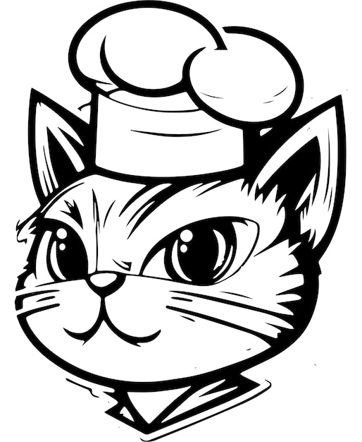 Lindo chef gato vector ilustración