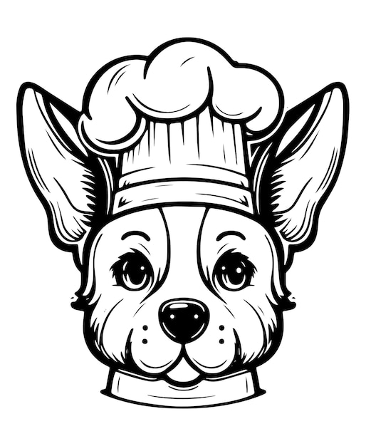 lindo chef perro vector ilustración