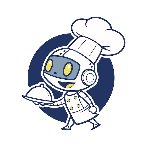 El lindo chef robot que sirve comida